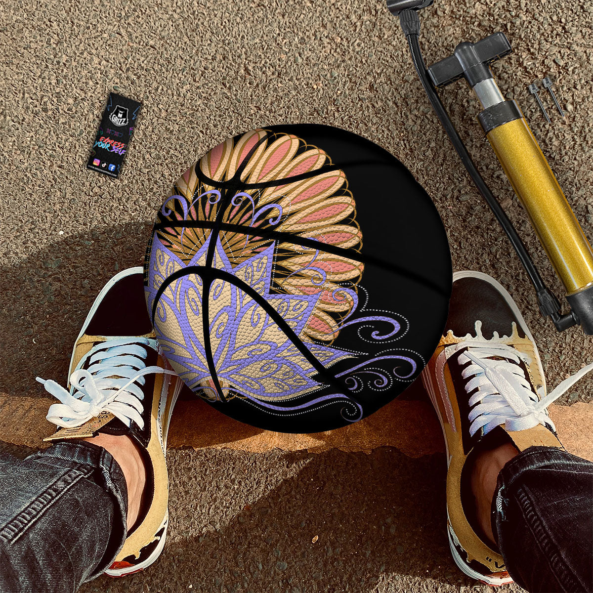 Flower Reiki Chakra Print Basketball-grizzshop