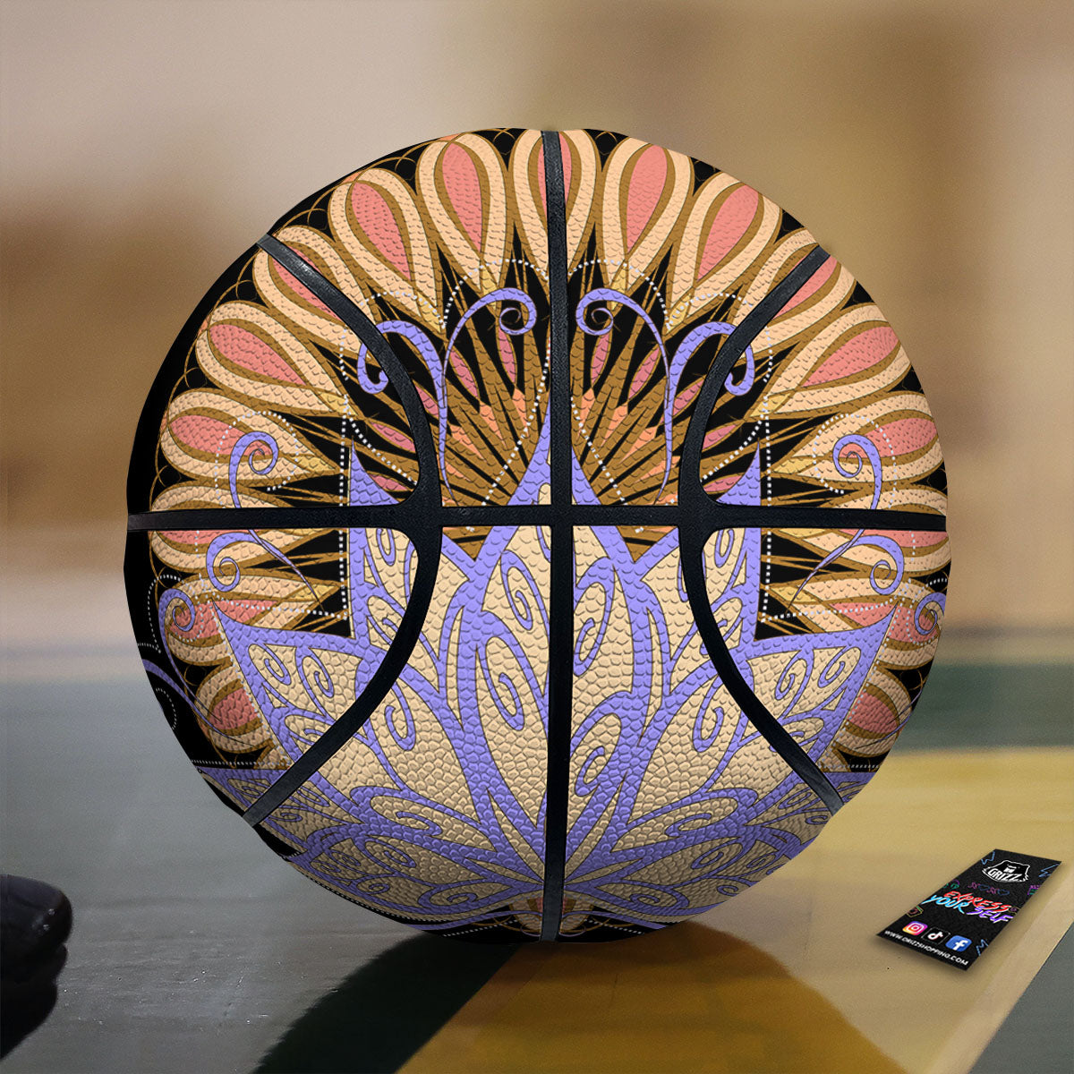 Flower Reiki Chakra Print Basketball-grizzshop
