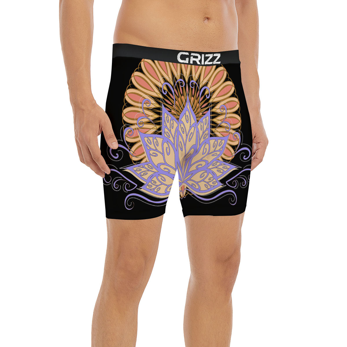 Flower Reiki Chakra Print Boxer Briefs-grizzshop