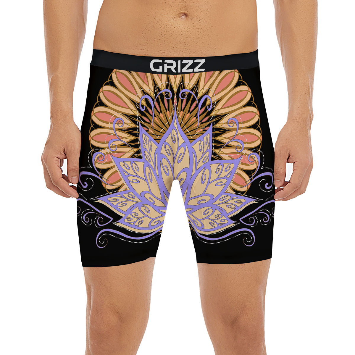 Flower Reiki Chakra Print Boxer Briefs-grizzshop
