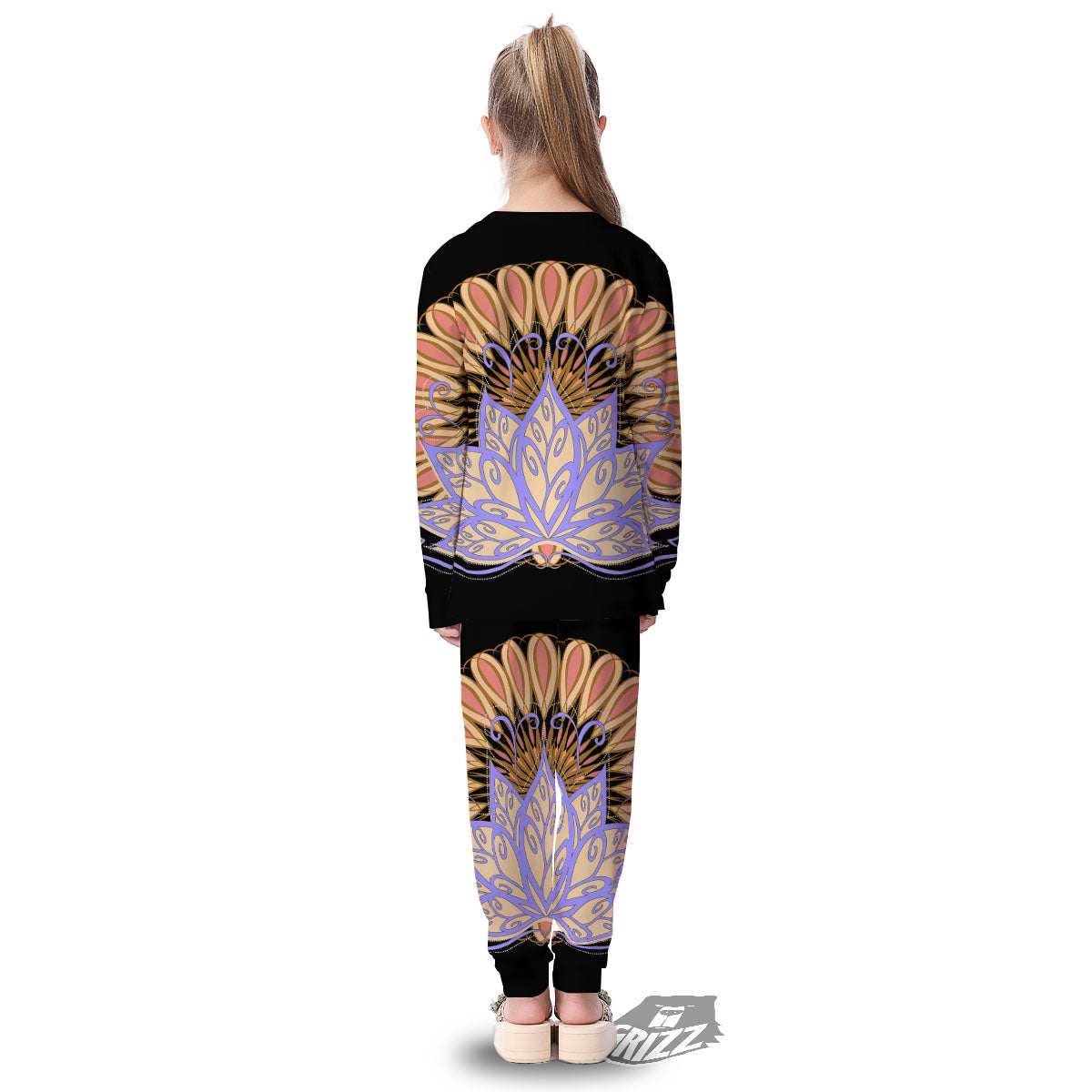 Flower Reiki Chakra Print Kid's Pajamas-grizzshop
