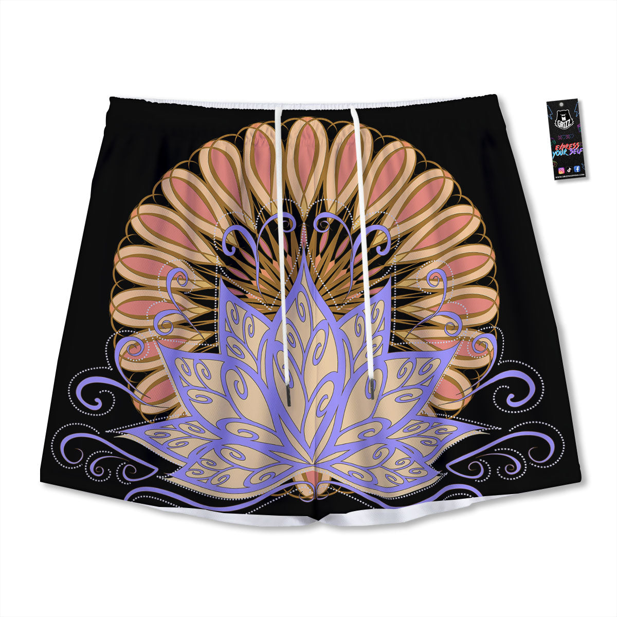 Flower Reiki Chakra Print Mesh Shorts-grizzshop
