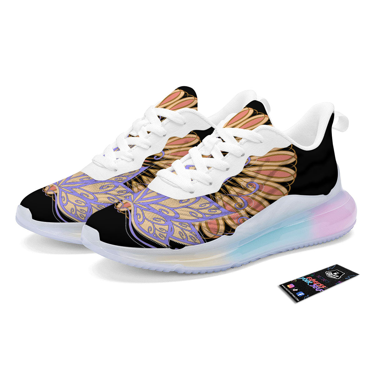 Flower Reiki Chakra Print Running Sneakers-grizzshop