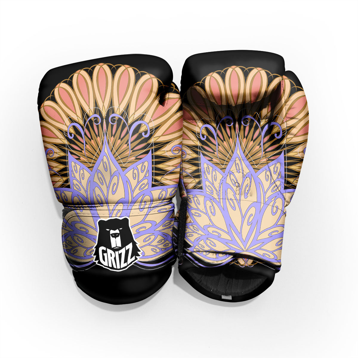 Flower Reiki Chakra Print Sparring Gloves-grizzshop