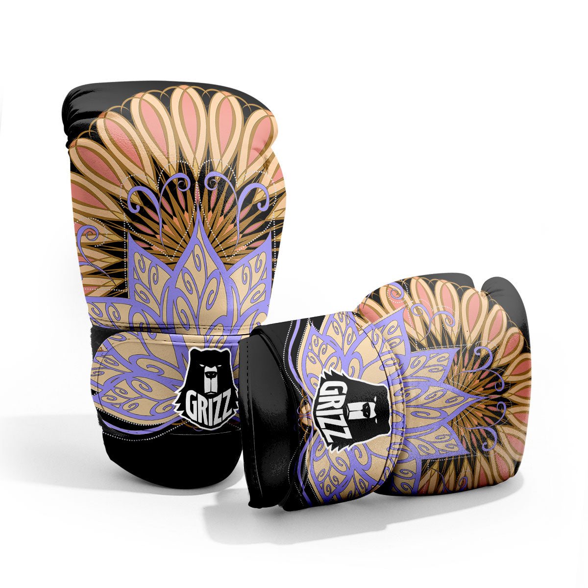 Flower Reiki Chakra Print Sparring Gloves-grizzshop