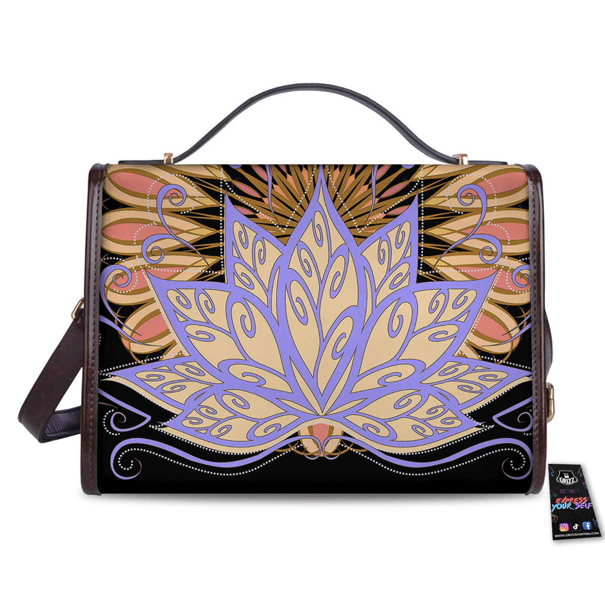 Flower Reiki Chakra Print Women's Satchel Bag-grizzshop