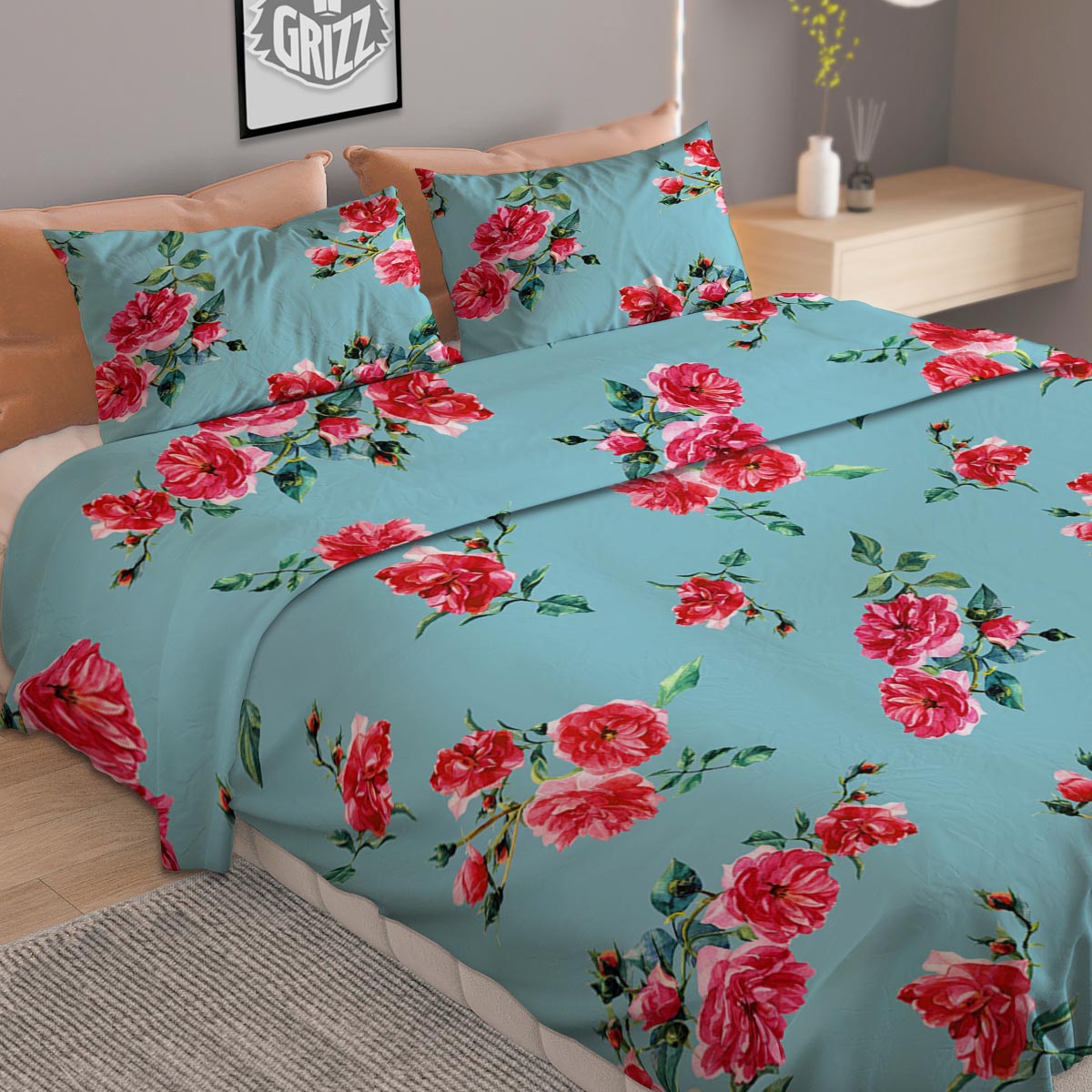 Flower Frangipani Watercolor Print Pattern Duvet Cover Bedding Set