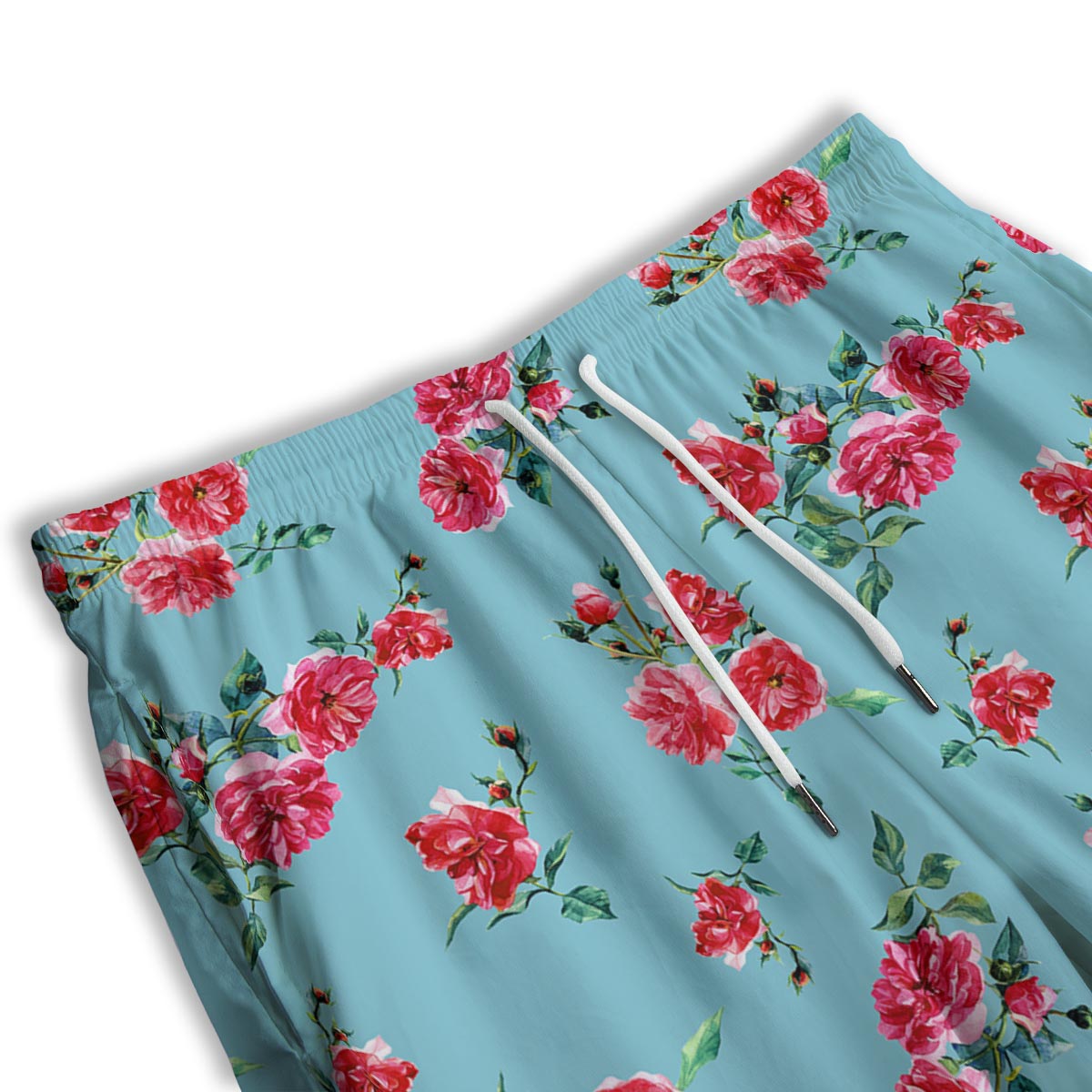 Flower Roses Floral Print Pattern Men's Athletic Shorts