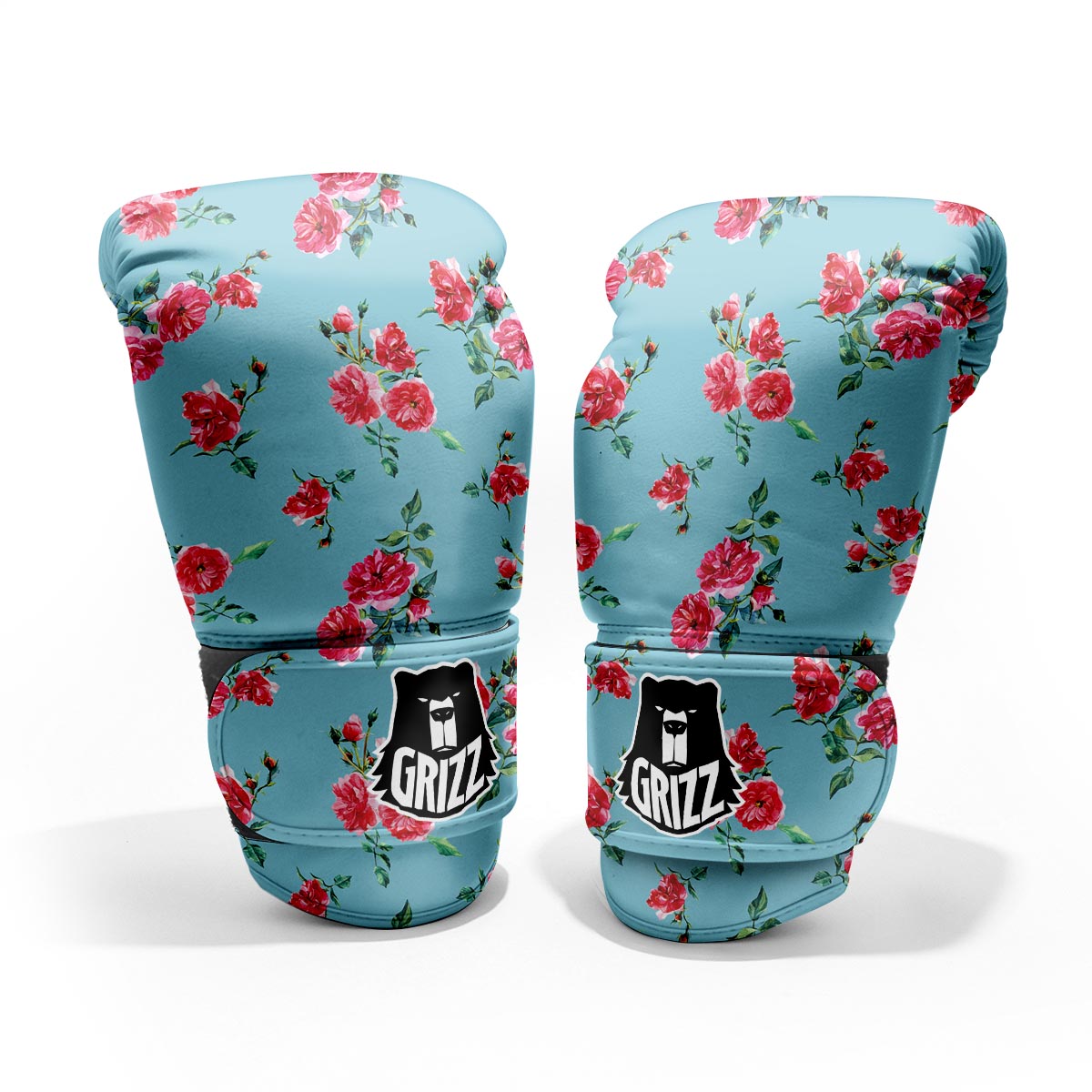 Flower Roses Floral Print Pattern Sparring Gloves-grizzshop