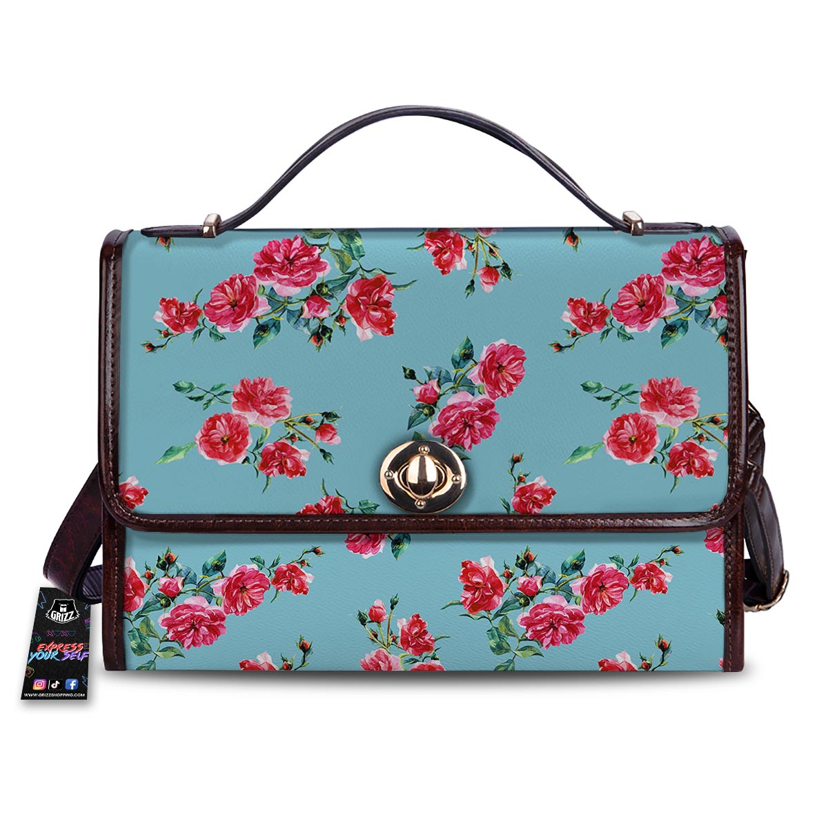 Flower Roses Floral Print Pattern Women's Satchel Bag-grizzshop