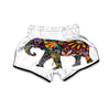 Flower Silhouette Elephant Print Muay Thai Boxing Shorts-grizzshop