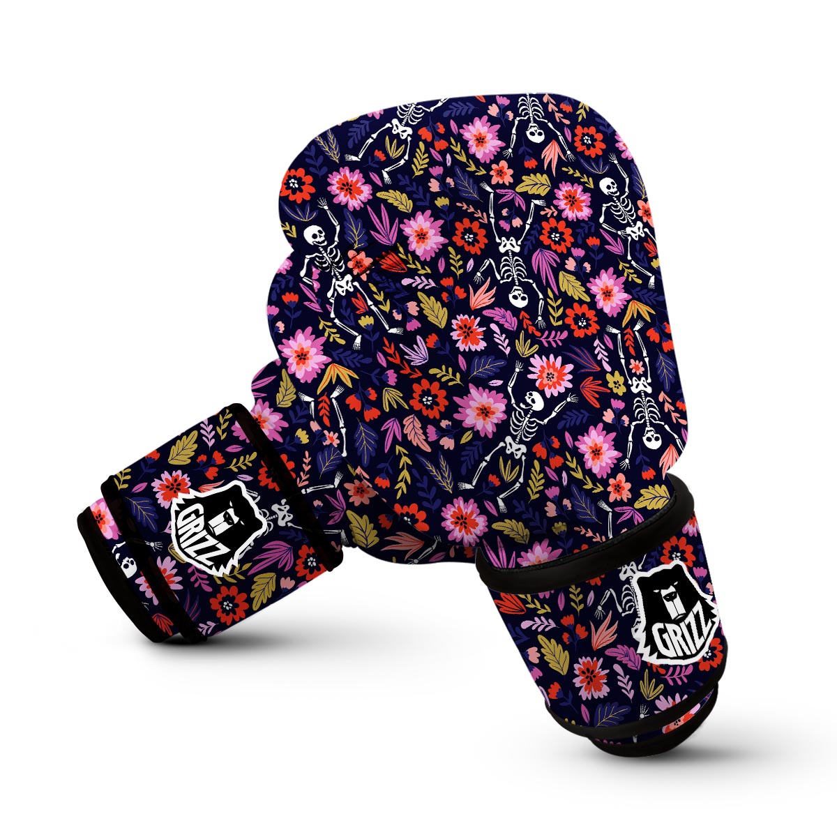 Flower Skeleton Boxing Gloves-grizzshop