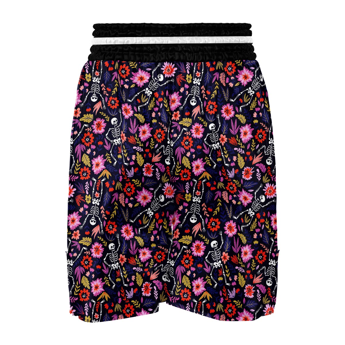 Flower Skeleton Boxing Shorts-grizzshop