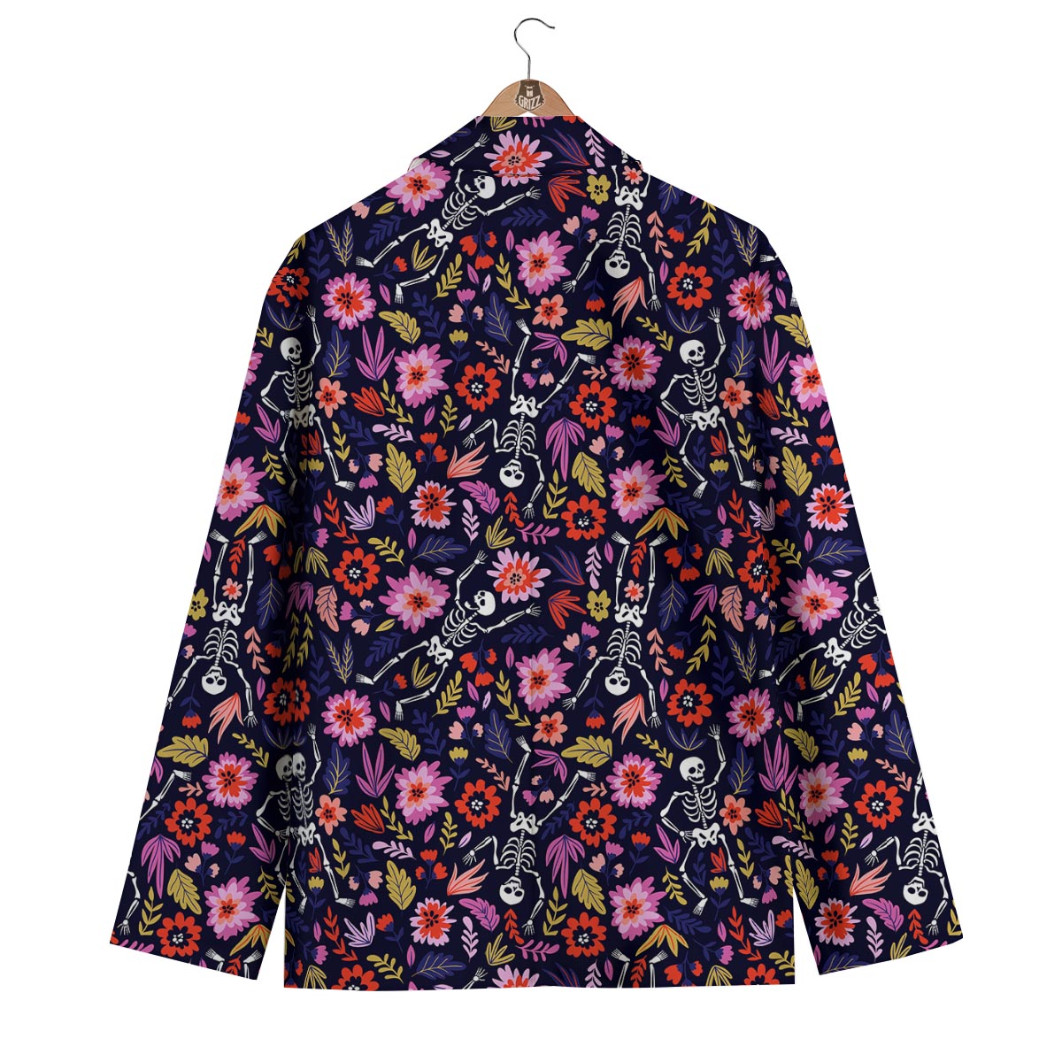 Flower Skeleton Men's Blazer-grizzshop