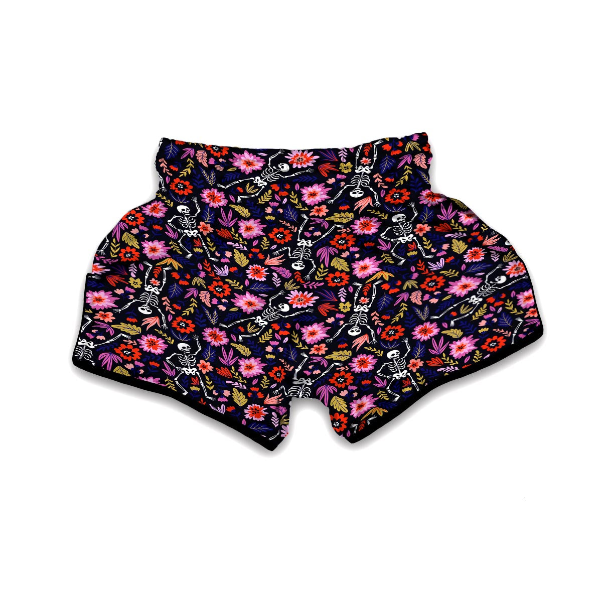 Flower Skeleton Muay Thai Boxing Shorts-grizzshop