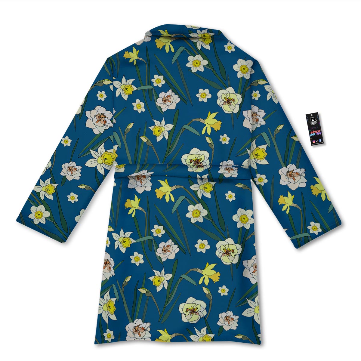 Flower Spring Daffodil Print Pattern Bathrobe-grizzshop