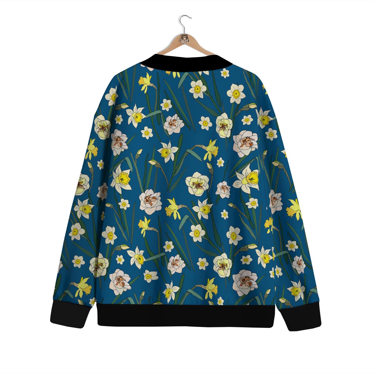 Flower Spring Daffodil Print Pattern Cardigan-grizzshop