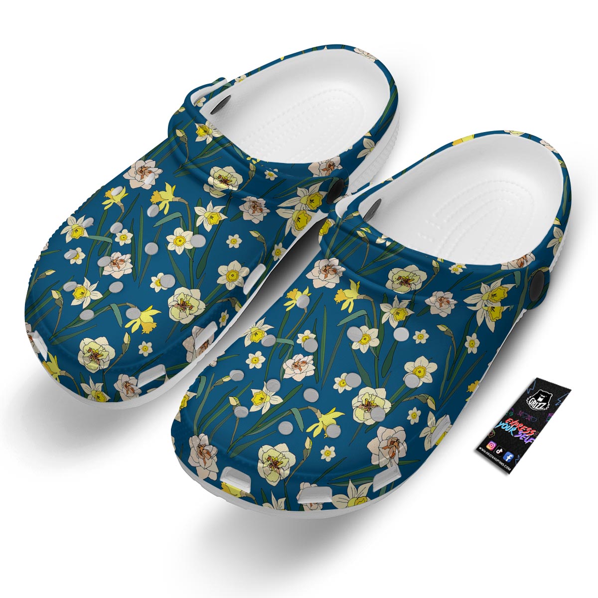 Flower Spring Daffodil Print Pattern Clog-grizzshop