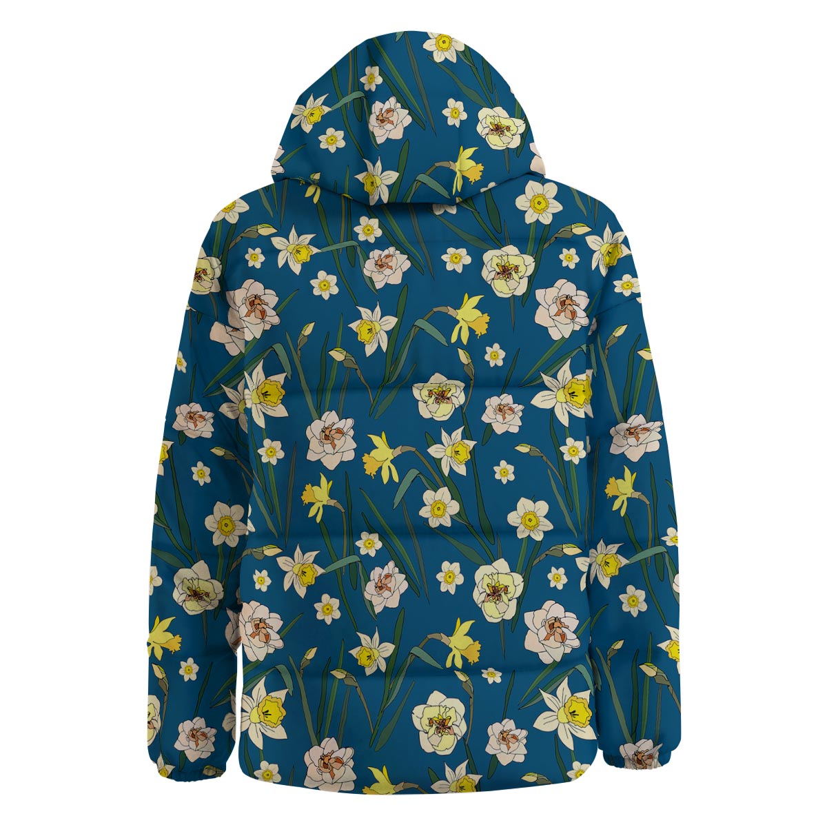 Flower Spring Daffodil Print Pattern Down Jacket-grizzshop