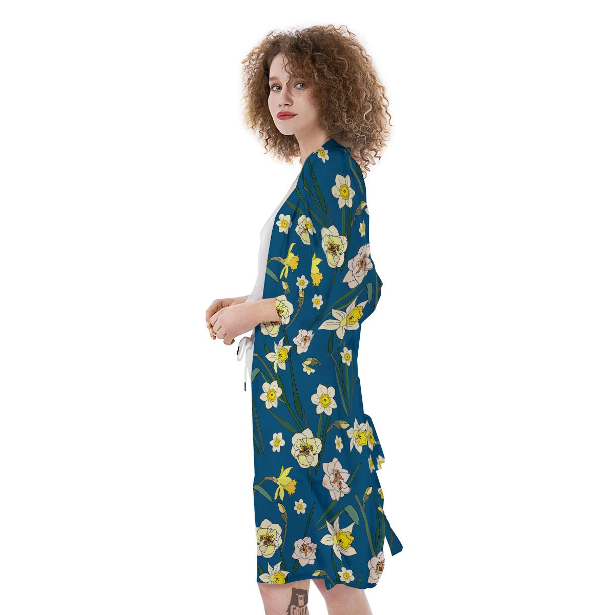 Flower Spring Daffodil Print Pattern Kimono-grizzshop