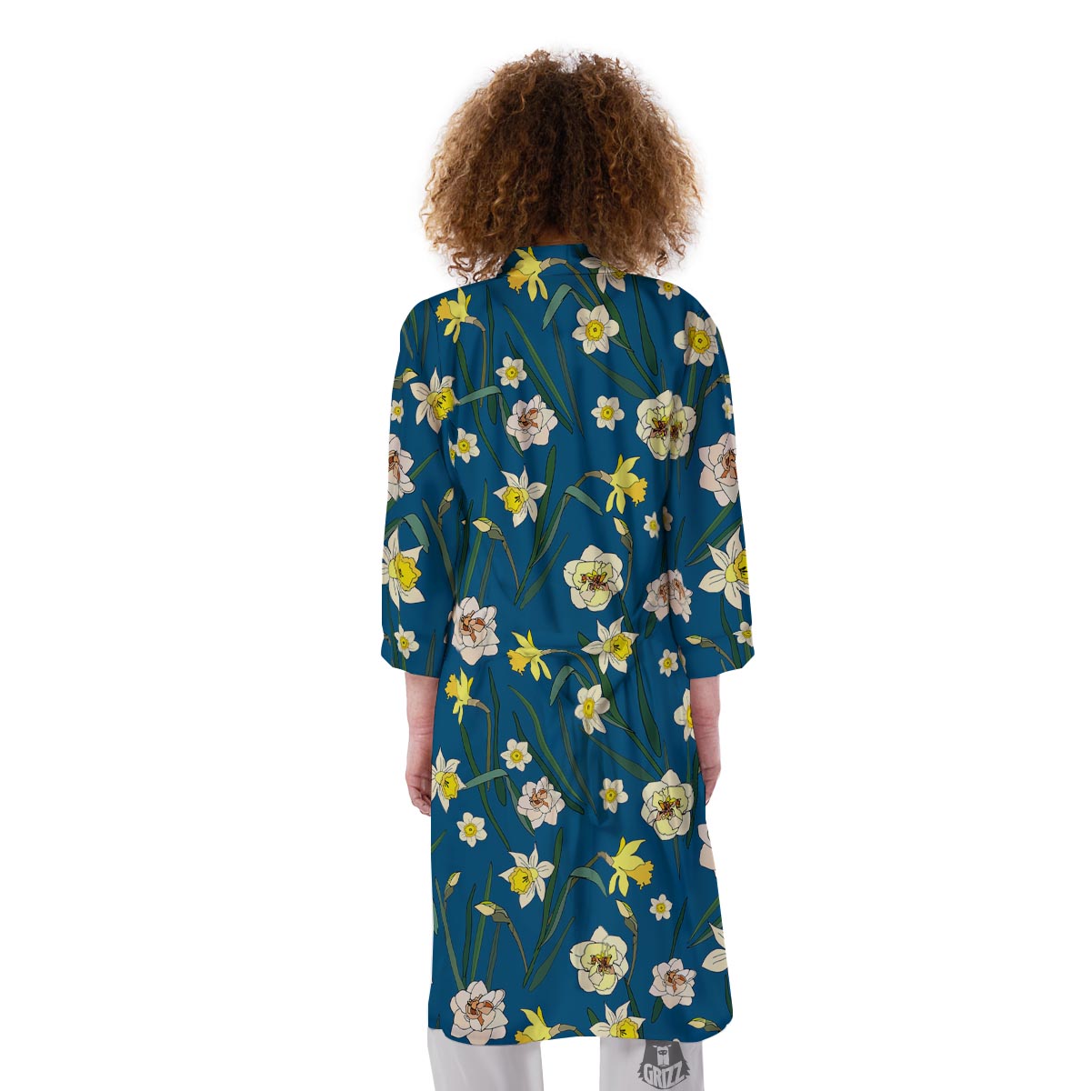Flower Spring Daffodil Print Pattern Kimono-grizzshop