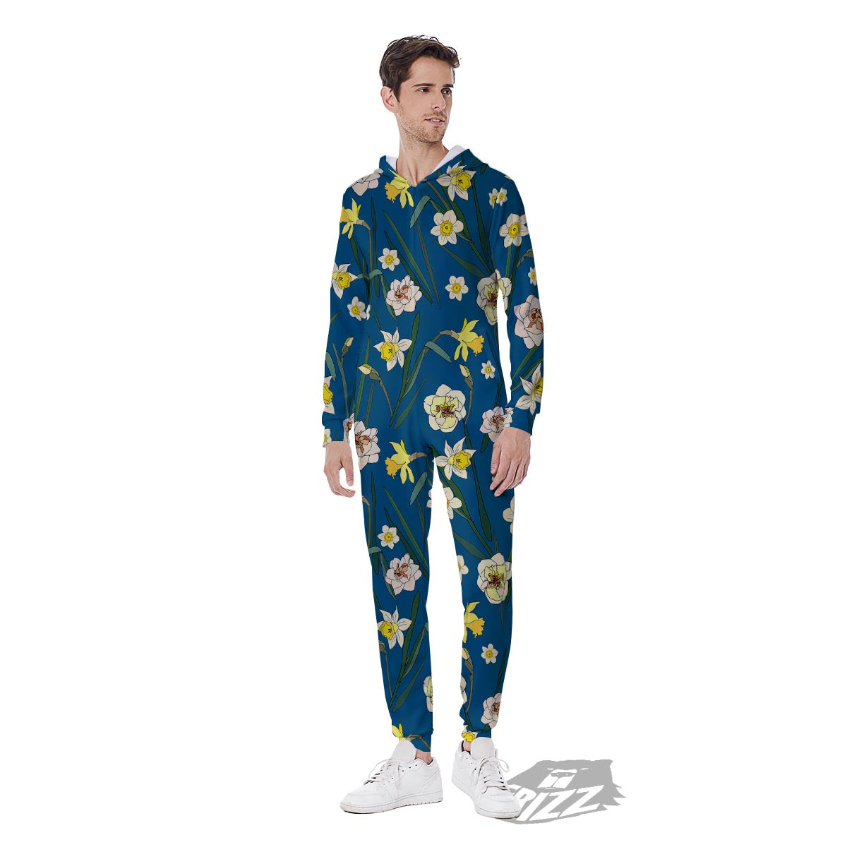 Flower Spring Daffodil Print Pattern Men's Jumpsuit-grizzshop