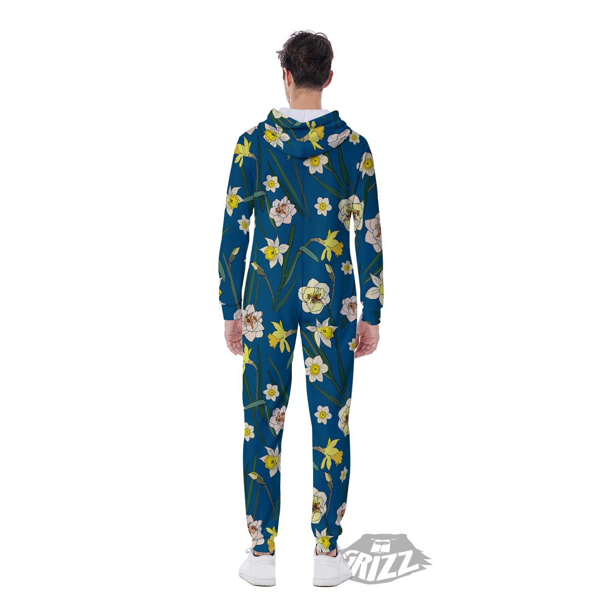 Flower Spring Daffodil Print Pattern Men's Jumpsuit-grizzshop