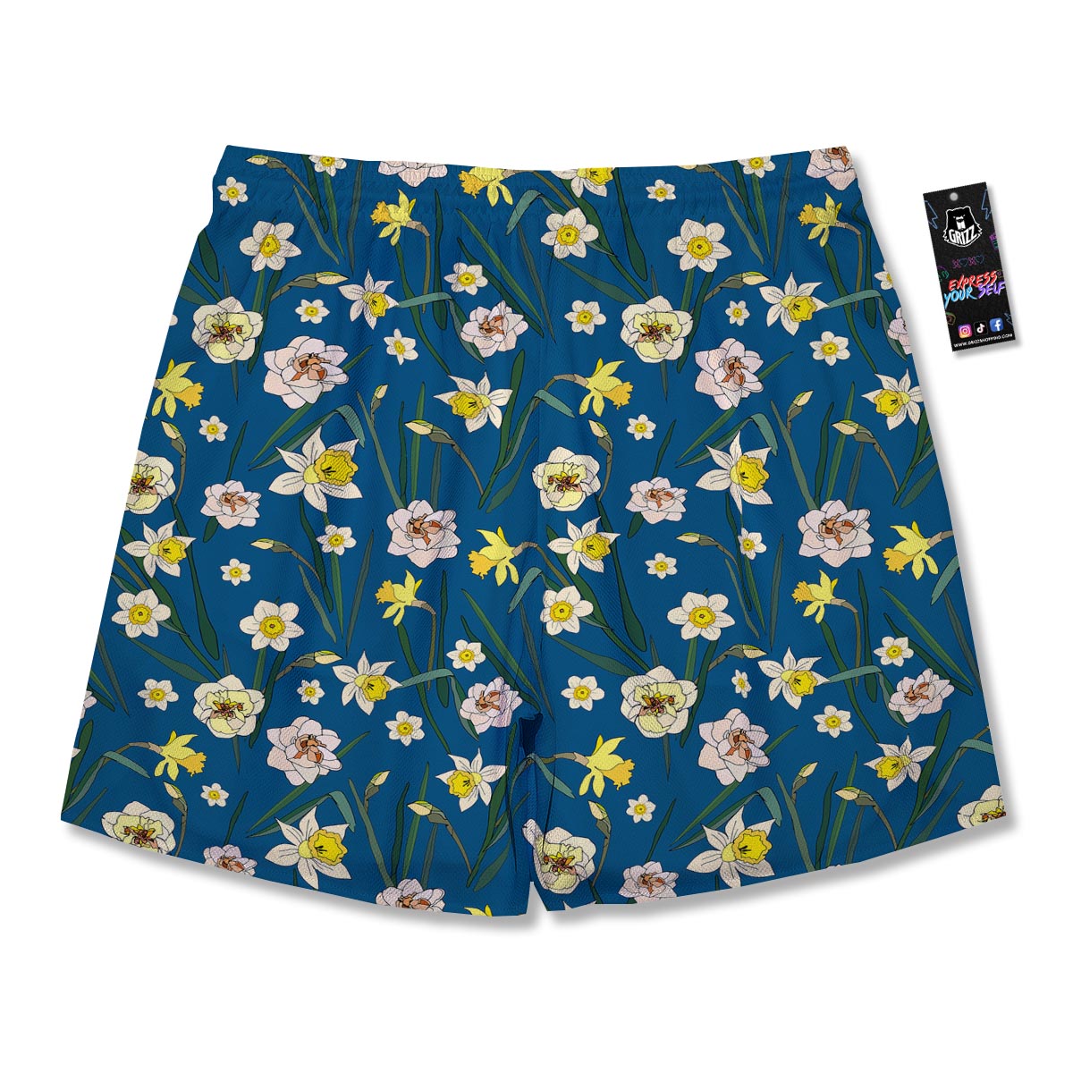 Flower Spring Daffodil Print Pattern Men's Running Shorts-grizzshop