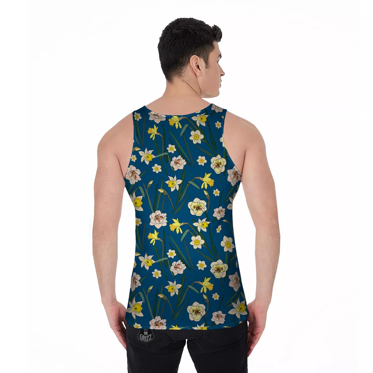 Flower Spring Daffodil Print Pattern Men's Tank Top-grizzshop