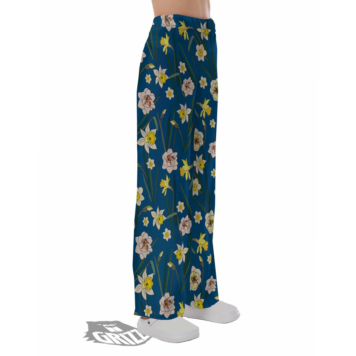 Flower Spring Daffodil Print Pattern Pajama Pants-grizzshop