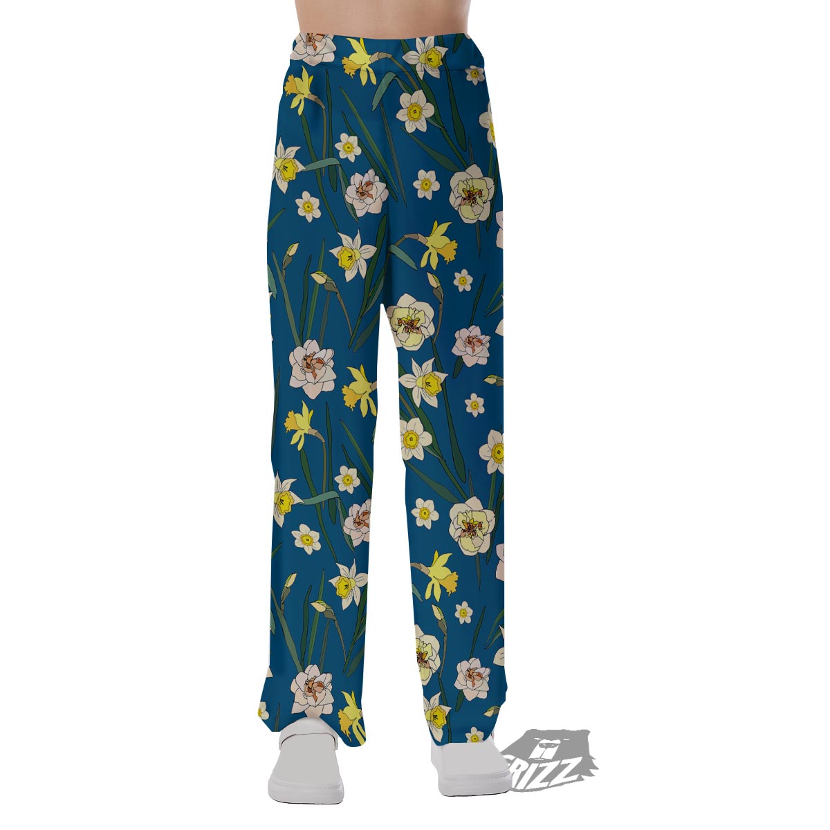 Flower Spring Daffodil Print Pattern Pajama Pants-grizzshop