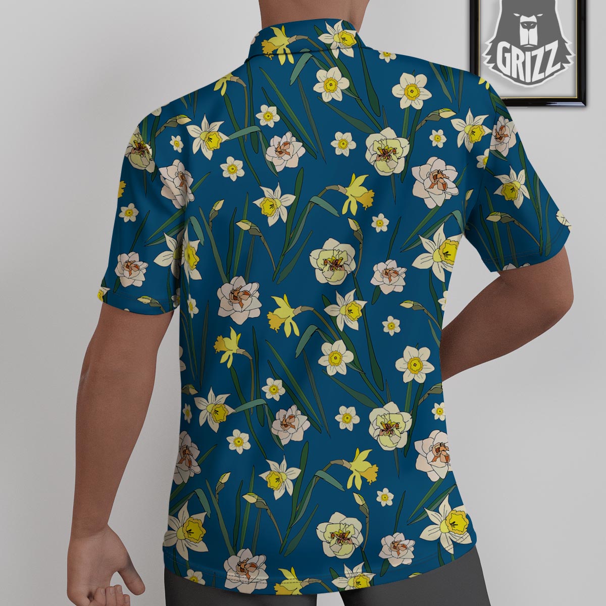 Flower Spring Daffodil Print Pattern Untucked Shirts-grizzshop
