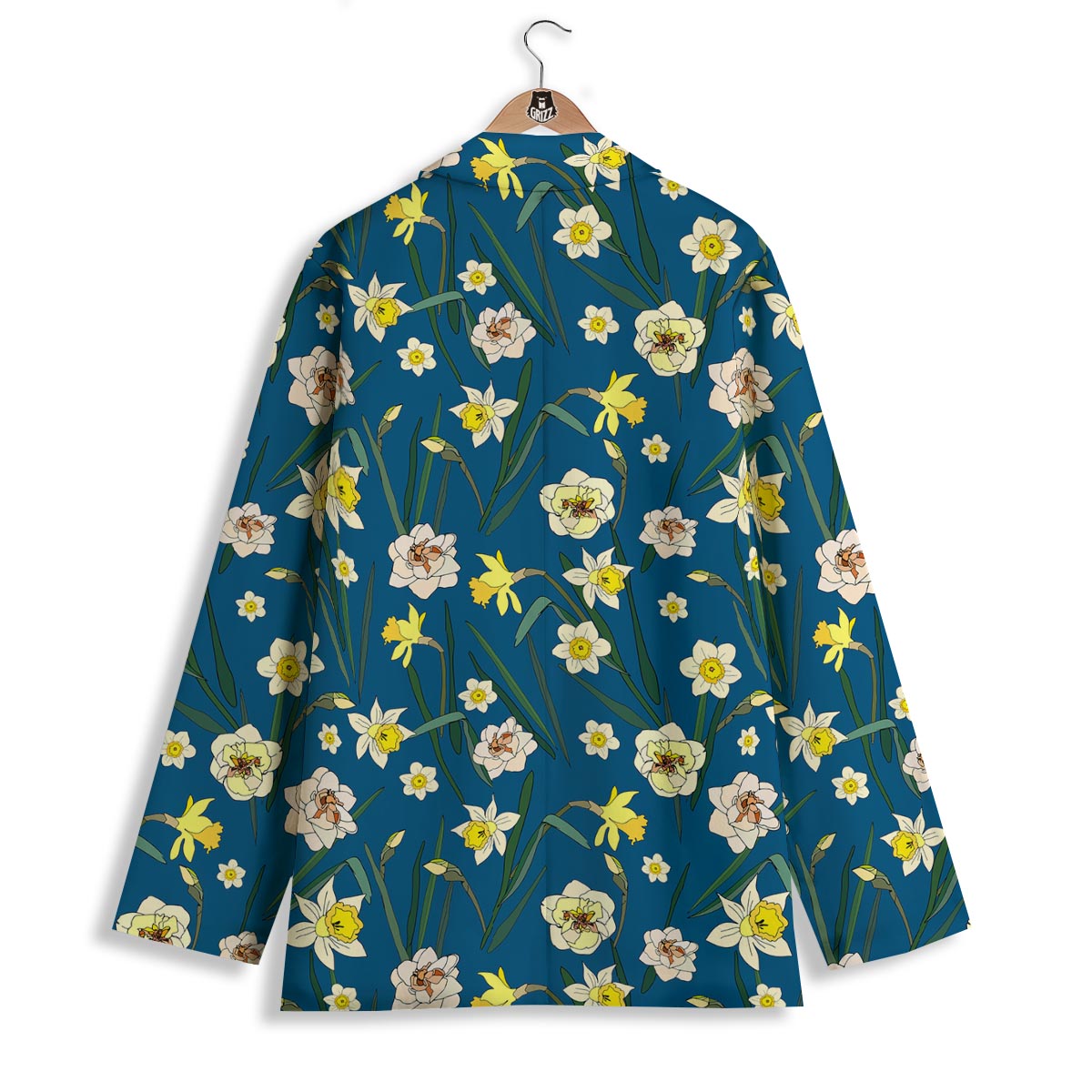 Flower Spring Daffodil Print Pattern Women's Blazer-grizzshop