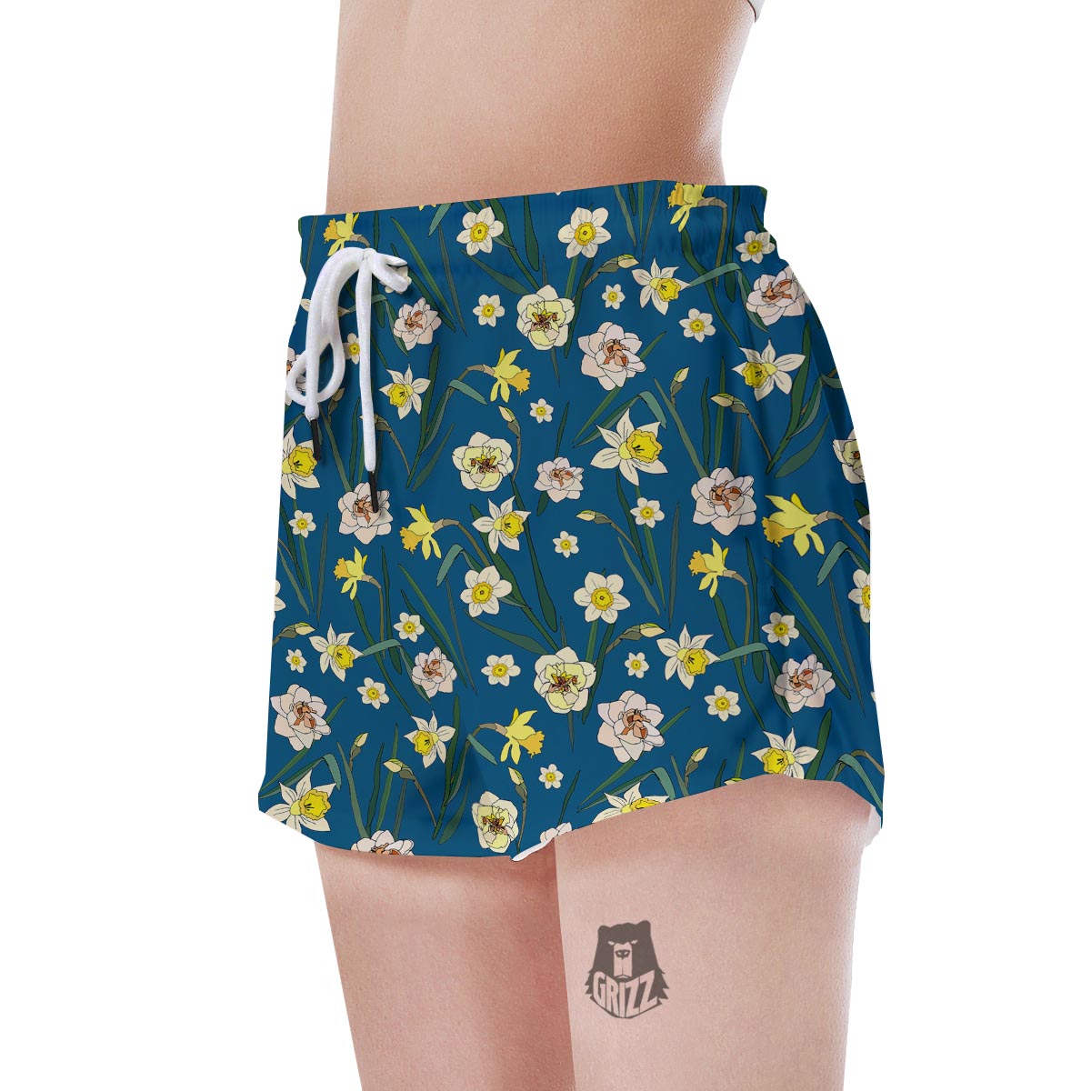 Flower Spring Daffodil Print Pattern Women's Shorts-grizzshop