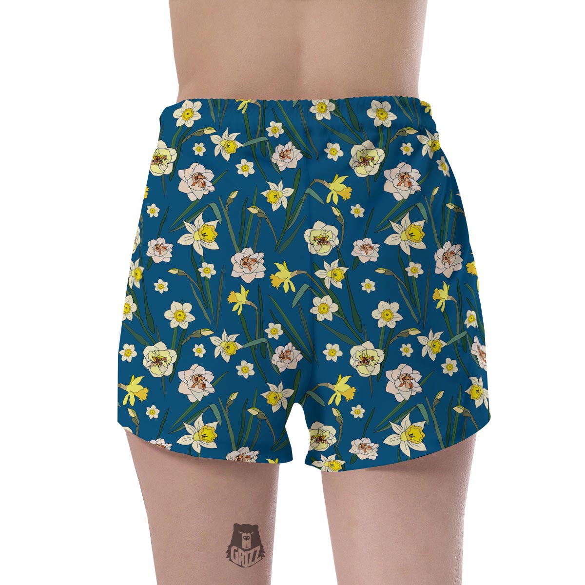 Flower Spring Daffodil Print Pattern Women's Shorts-grizzshop