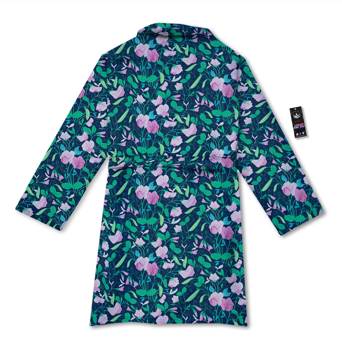 Flower Sweet Pea Print Pattern Bathrobe-grizzshop