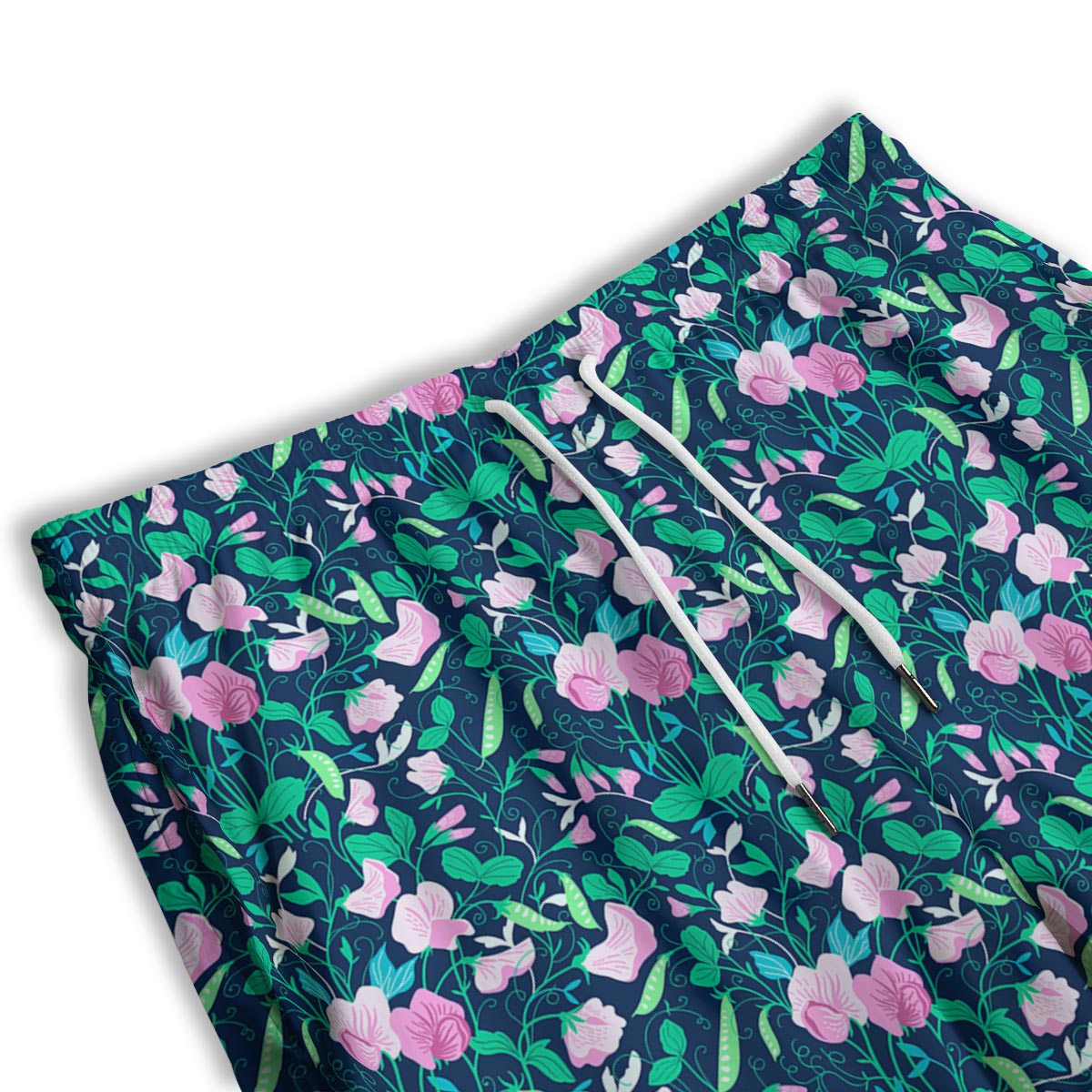 Flower Sweet Pea Print Pattern Men's Athletic Shorts
