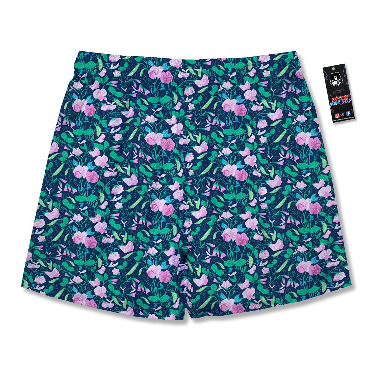 Flower Sweet Pea Print Pattern Men's Running Shorts-grizzshop