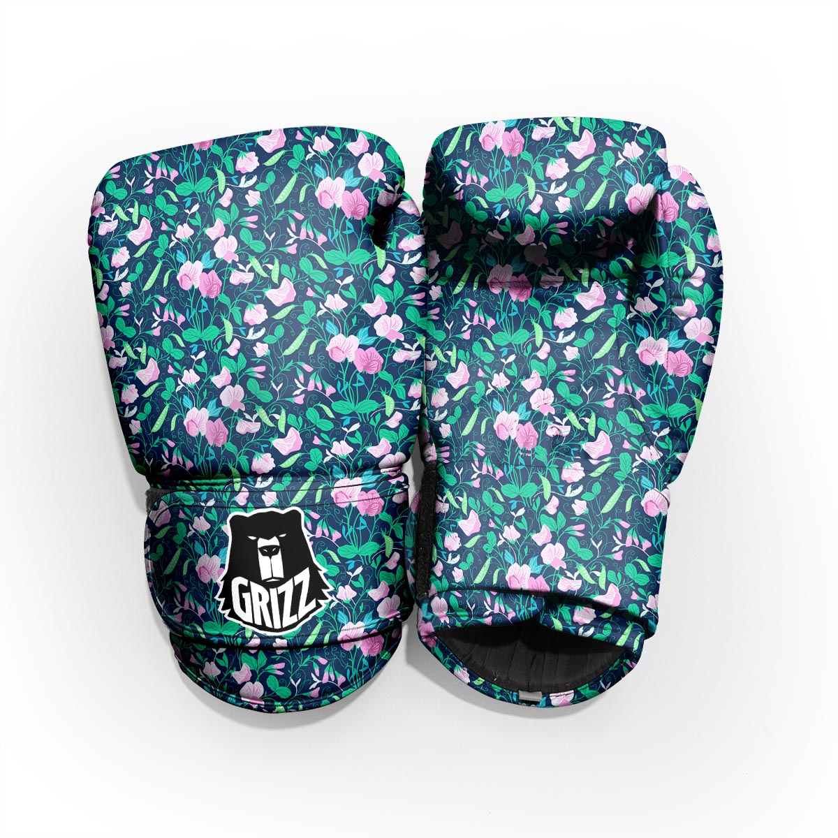Flower Sweet Pea Print Pattern Pro Boxing Glove