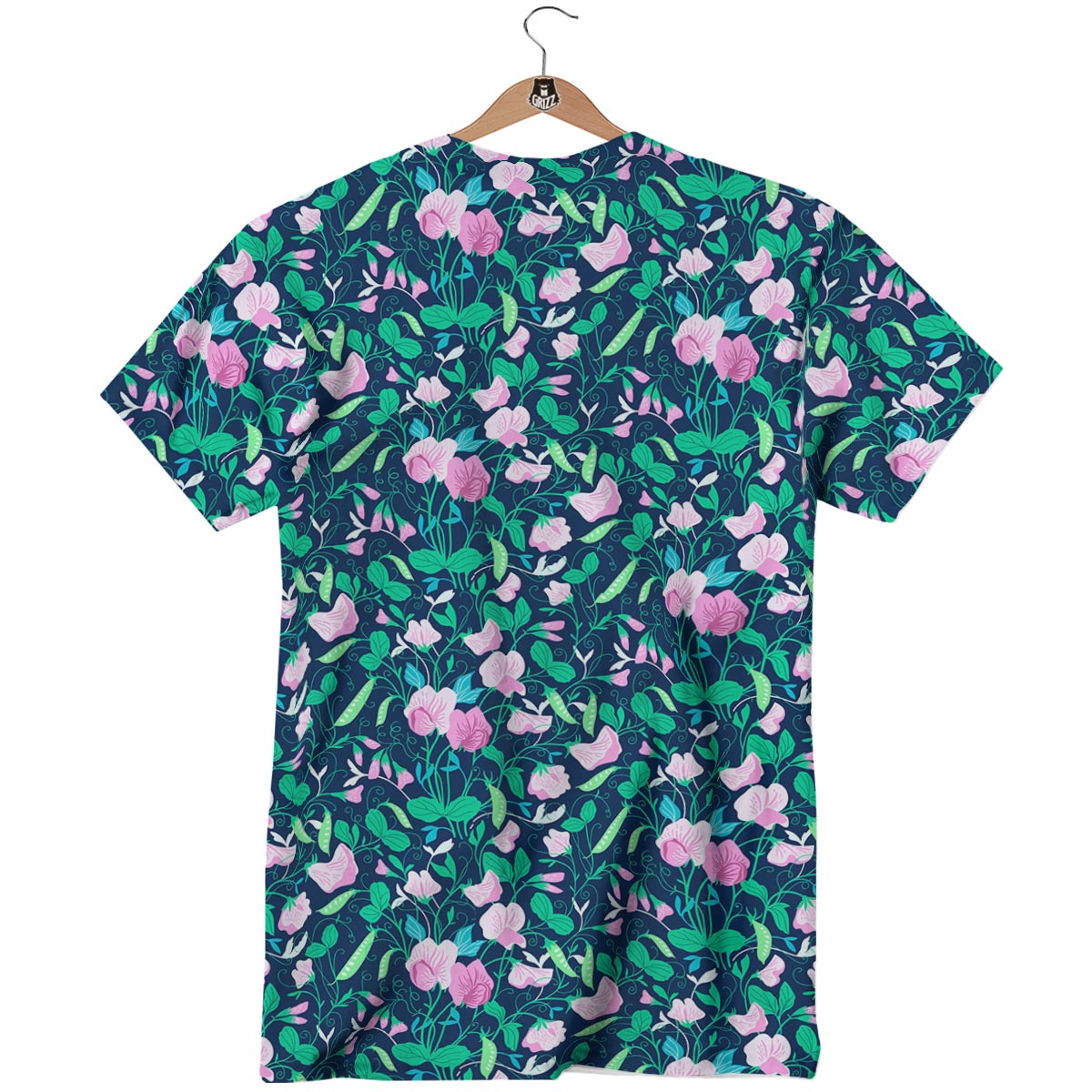 Flower Sweet Pea Print Pattern T-Shirt-grizzshop