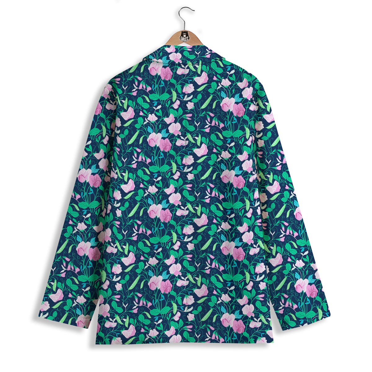 Flower Sweet Pea Print Pattern Women's Blazer-grizzshop