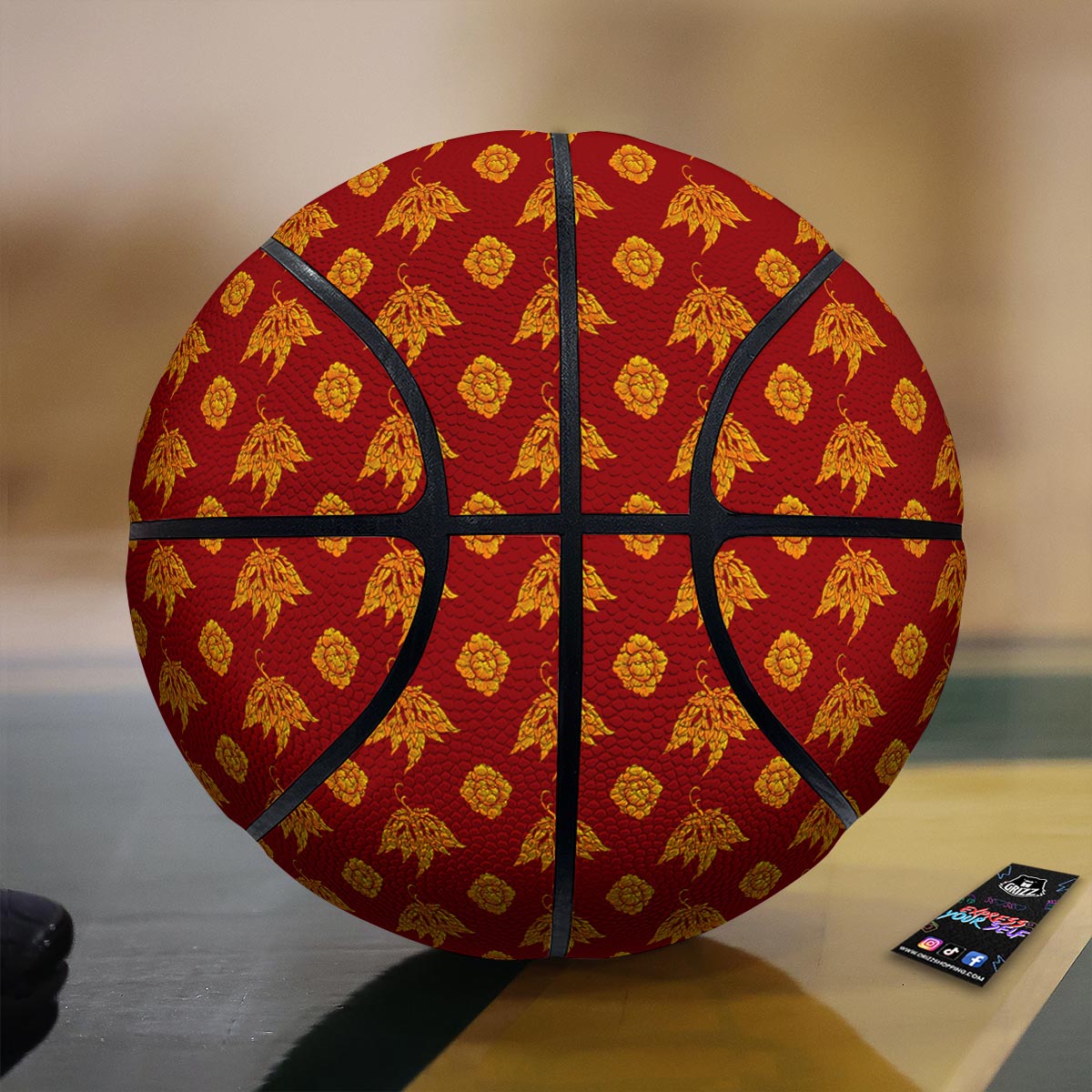 Flower Traditional Thai Print Pattern Basketball-grizzshop