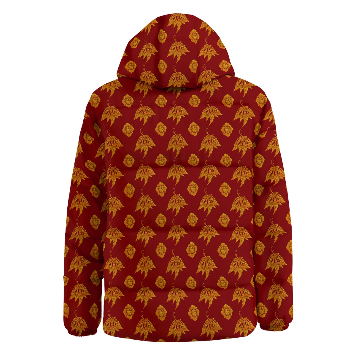 Flower Traditional Thai Print Pattern Down Jacket-grizzshop