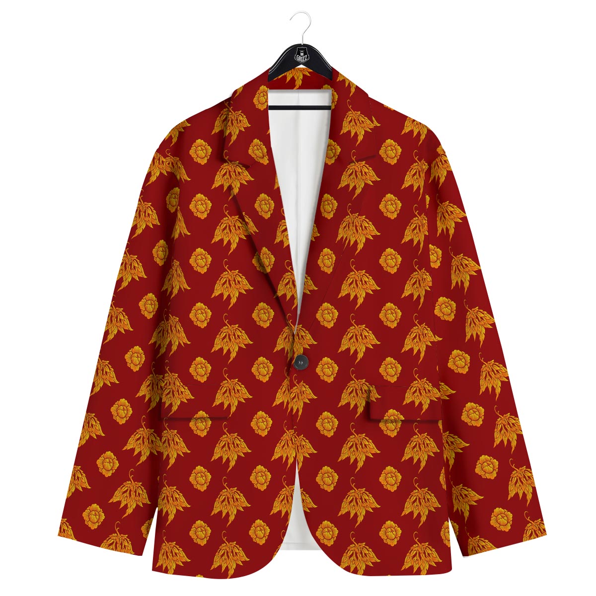 Flower Traditional Thai Print Pattern Men's Sport Coat-grizzshop