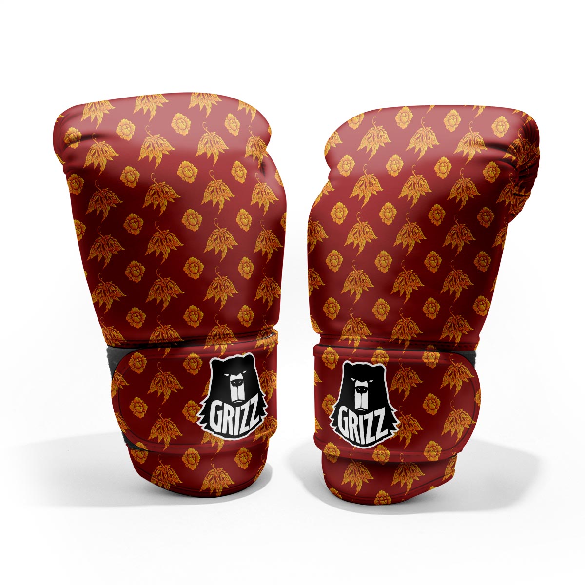 Flower Traditional Thai Print Pattern Sparring Gloves-grizzshop