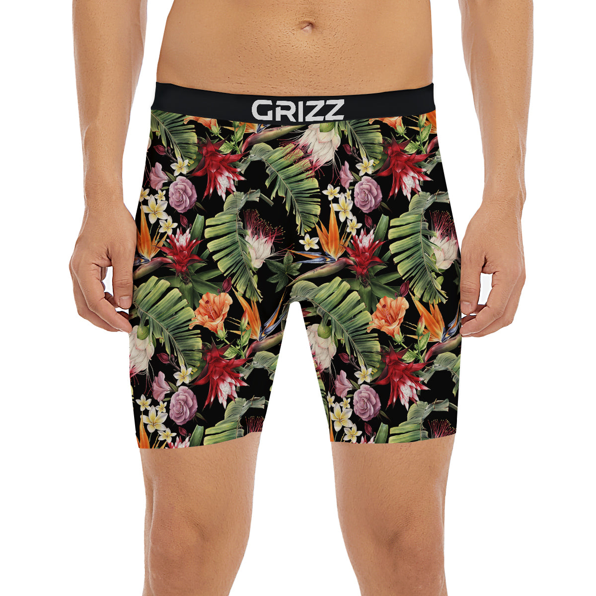 Flower Tropical Watercolor Print Pattern Boxer Briefs-grizzshop