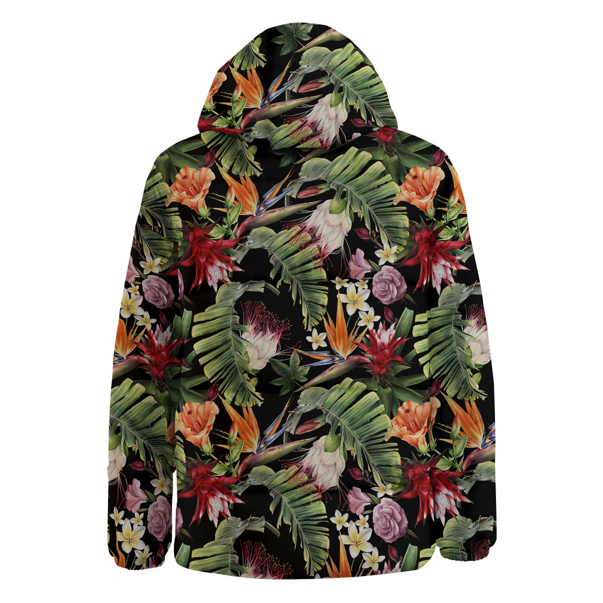 Flower Tropical Watercolor Print Pattern Down Jacket-grizzshop