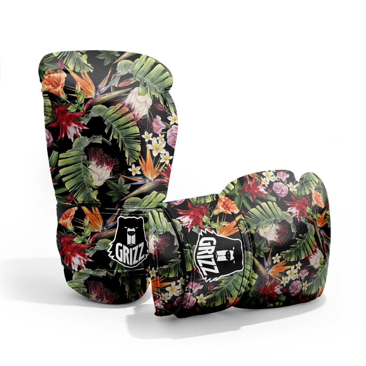 Flower Tropical Watercolor Print Pattern Sparring Gloves-grizzshop