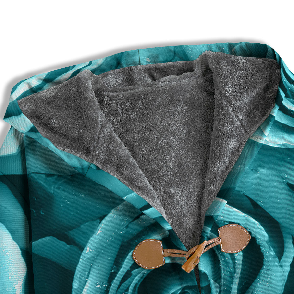 Flower Turquoise Rose Print Men's Windbreaker Jacket-grizzshop