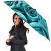 Flower Turquoise Rose Print Umbrella-grizzshop